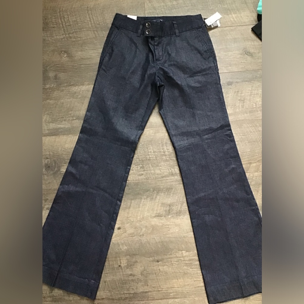 GAP light weight dark denim wide leg low rise pants.NWT